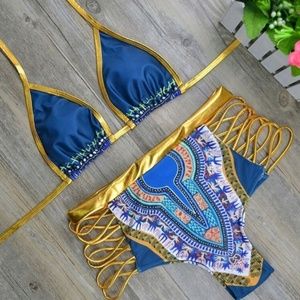 Aztec/Tribal  print padded 2 piece swimsuit